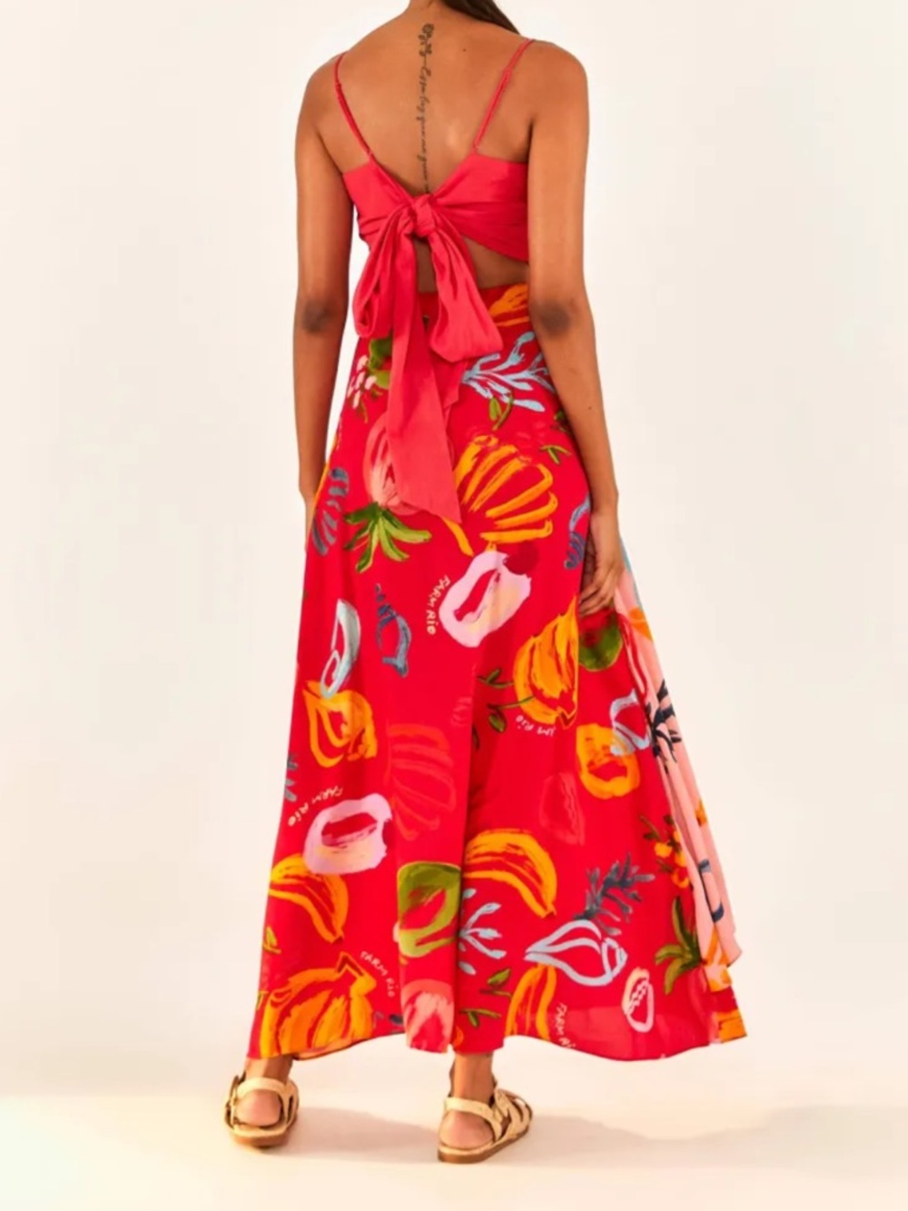 FARM Rio Red & Pink Tropical Wrap Maxi Skirt - Picture 3 of 13